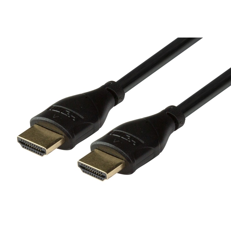 DYNAMIX 4m HDMI 10Gbs Slimline High-Speed Cable with Ethernet. Max Res: 4K2K@24/30Hz (3840×2160) 8 Audio channels. 8bit colour depth. Supports CEC, 3D, ARC, Ethernet.
