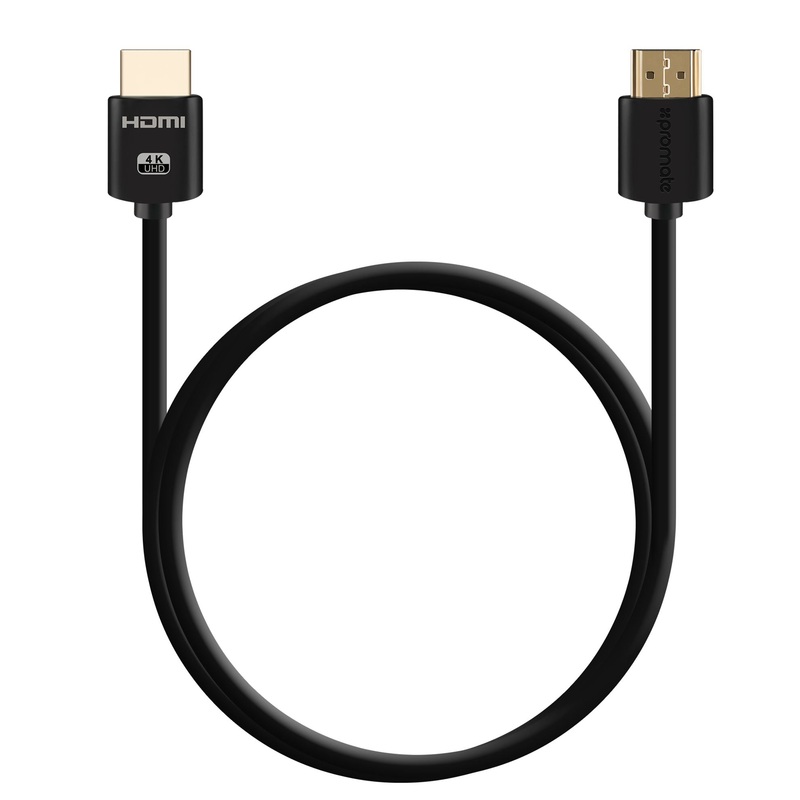 PROMATE 5m 4K HDMI cable. 24K Gold Plated. High-Speed Ethernet. 3D Support. Long Bend Lifespan. Max Res 4K@60Hz (4096X2160).Colour Black