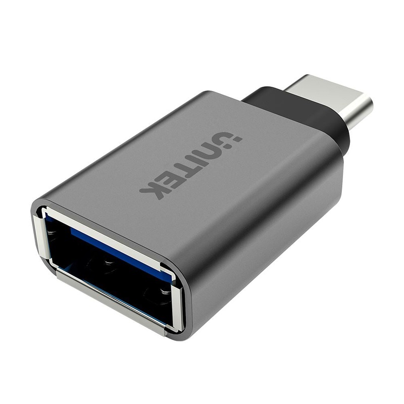 UNITEK USB 3.1 USB-C Male to USB-A Female Adapter. Apple Style Aluminium Housing, Small & Portable Suitable for all USB-C Supported Devices. Gold Plated Connector.