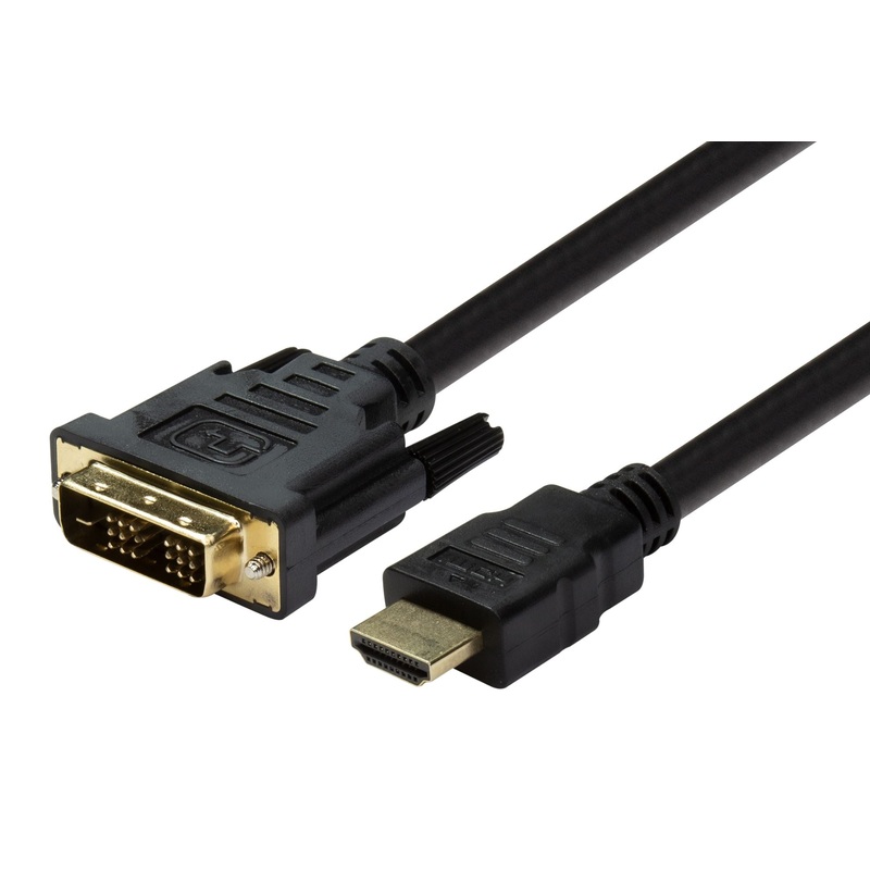 DYNAMIX 5m HDMI Male to DVI-D Male (18+1) Cable. Single link. Max Res: 1080p 60Hz, Bi-directional.