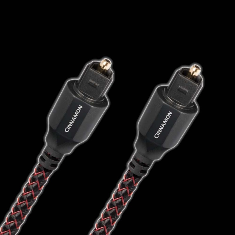 AUDIOQUEST Cinnamon 16M Optical Cable. Low Dispersion, HIgher Purity Fibre. Jacket – Red-Black Braid  7-10 Day Lead Time