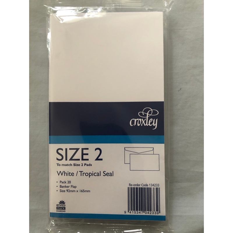 Croxley Size 2 White Envelopes (Tropical Seal)