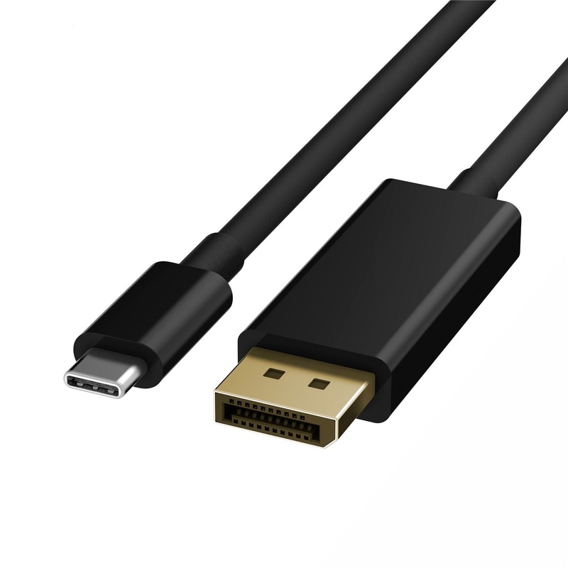 DYNAMIX 5m USB-C to DisplayPort 1.2 Cable. Supports 4K@60Hz UHD (3840×2160). Bidirectional, Supports HDR, HDCP 2.2, Supports 7.1 Surround Sound, Plug & Play, Black Colour.