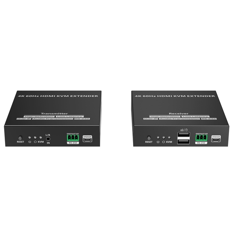 LENKENG HDMI KVM Extender over Network Cable up to 120m. Point to Multipoint/Point to Point. Supports up to 3840×2160@60Hz. Supports USB Keyboard & Mouse Contriol. Plug & Play.