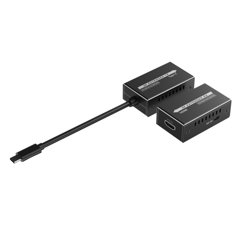 LENKENG USB-C to HDMI Extender Includes both Tx & Rx Units. Supports Resolution up to 4K@144Hz. Extend up to 60m with Network Cable. USB-C Input & HDMI Output Converter. Plug & Play.