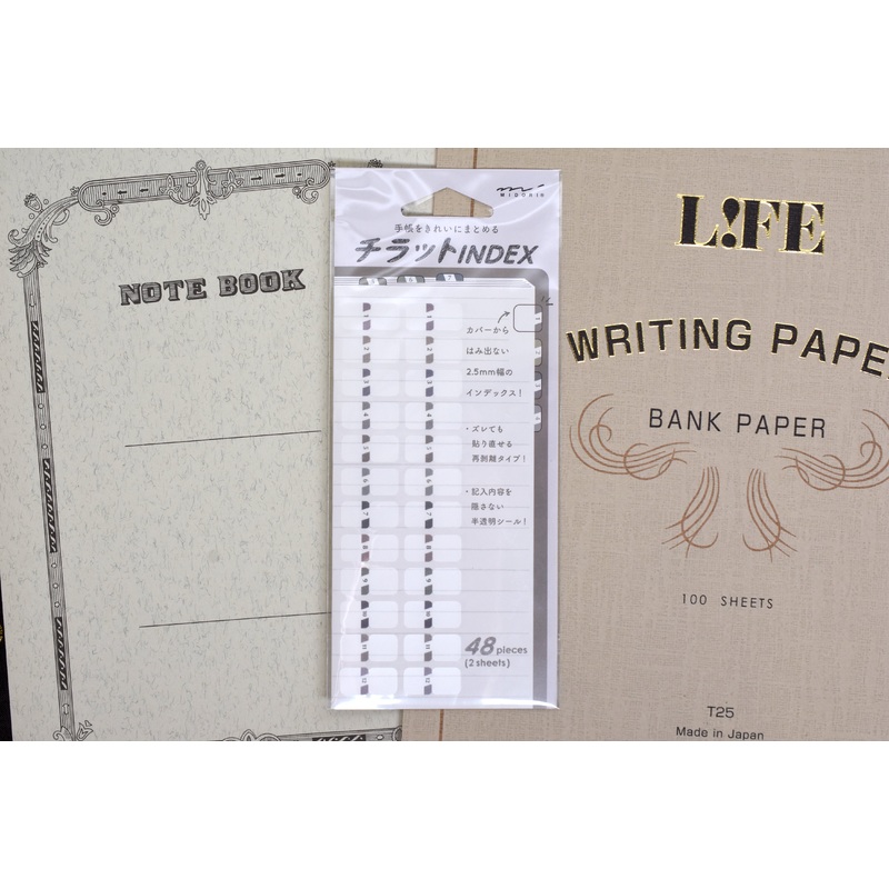 Midori Planner Index Label – Number Gray