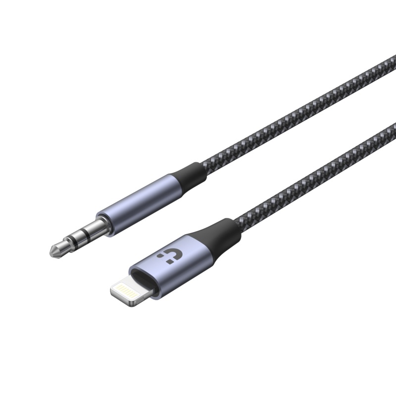 UNITEK  1M, Lightning to 3.5mm Male Aux Cable. Support Hi-Fi Audio Space Grey
