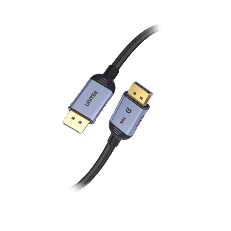 UNITEK 2m DisplayPort V2.1 Cable. Supports 16K@60Hz, 8K@120Hz, & 4K@240Hz.
