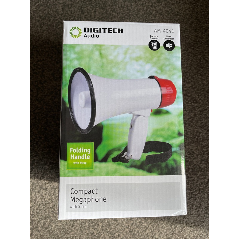 Battery powered Compact Megaphone with siren.