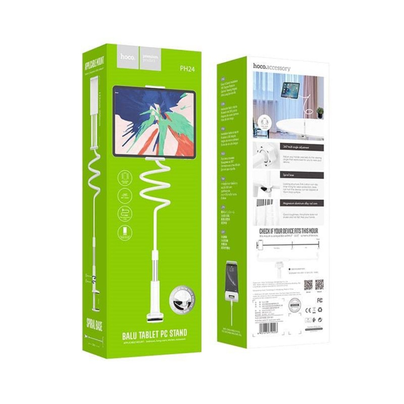 Gooseneck Tablet Stand Holder with Adjustable 360 Clamp Clip PH24