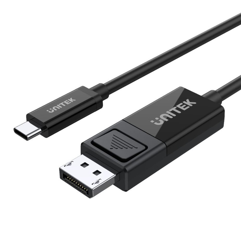 UNITEK 1.8m 8K USB-C to DisplayPort 1.4 Bi-Directional Cable. Supports HDR10, 7.1 Channel System, VR & 3D. Plug & Play. Black Colour.