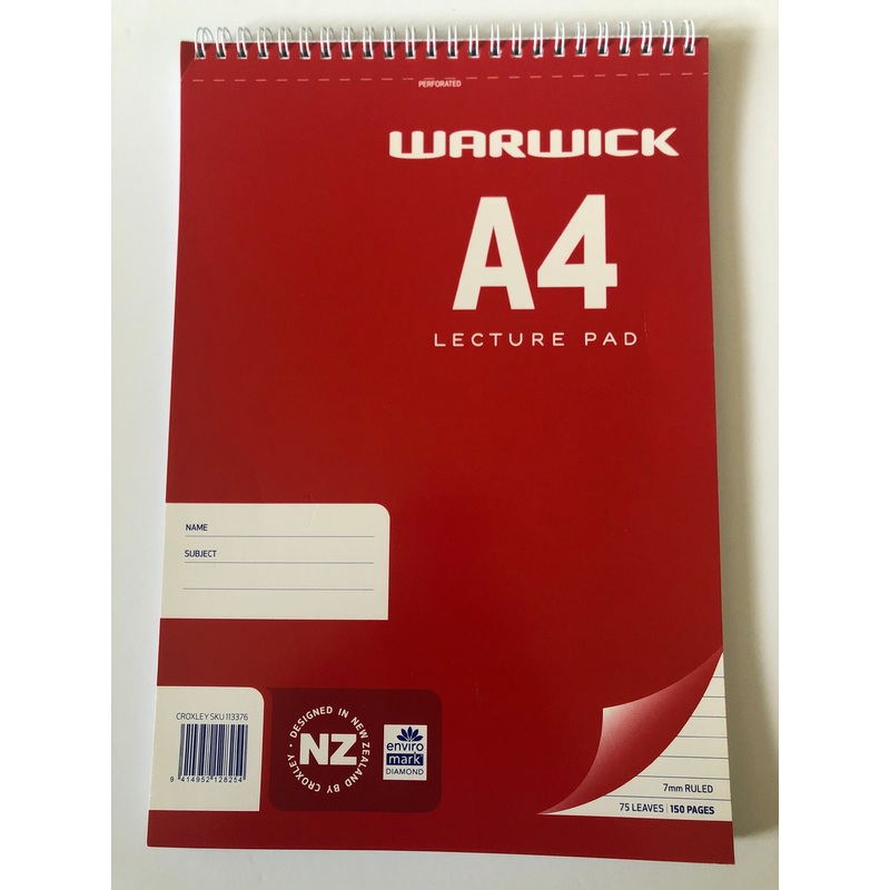 Warwick A4 Lecture Pad