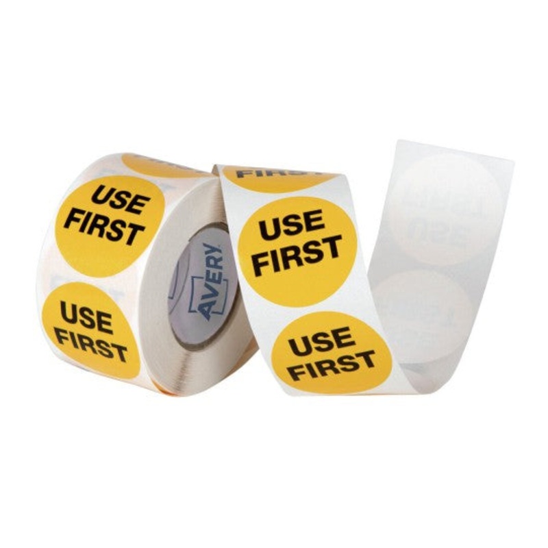 40mm Round “Use First” Removable Label Roll