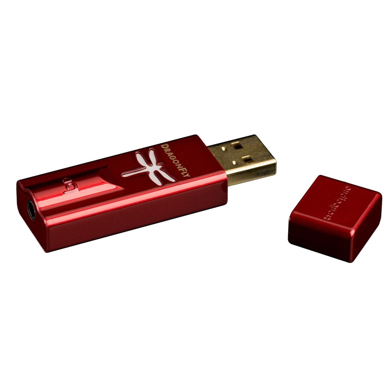 AUDIOQUEST Dragonfly red DAC, Preamp & Headphone Amp. Output 2.1v 64-Bit digital volume control. Works with Windows 7 and later, Apple 10.6.8 or iOS5 and later. Android 5.0 and later.