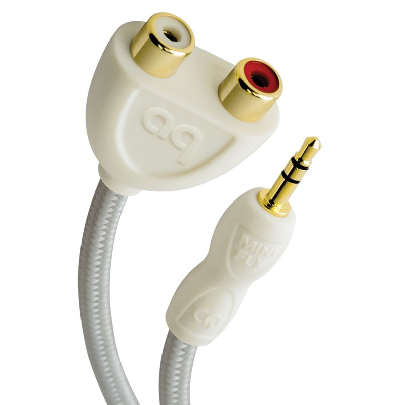 AUDIOQUEST FLX-Mini Adaptor – 3.5mm Stereo Male – Dual RCA Female Cable Lenght 15cm. (6 in.)   7-10 Day Lead Time