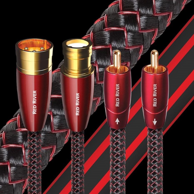 AUDIOQUEST Red River .75M  2 to 2 RCA male. Solid perf surface copper Triple balanced. Hard-cell foam dielectric. Cold-welded,gold plated termination Jacket – red – black braid