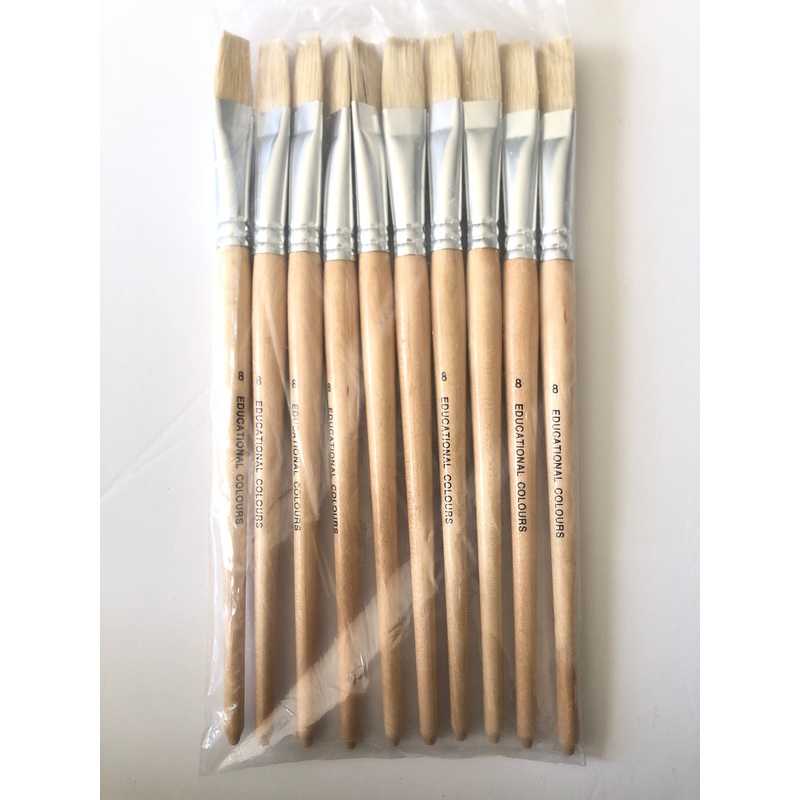 EC Flat Paintbrush Set – Pack of 10