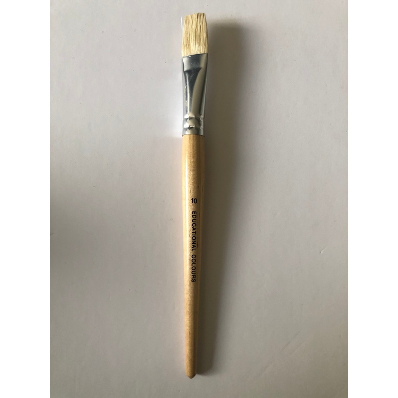 Educational Colours Flat Bristle Paintbrush Set – Size 10 – Pack of 10