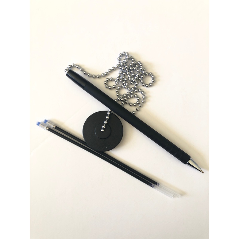 Secure Counter Pen with Chain and Refills