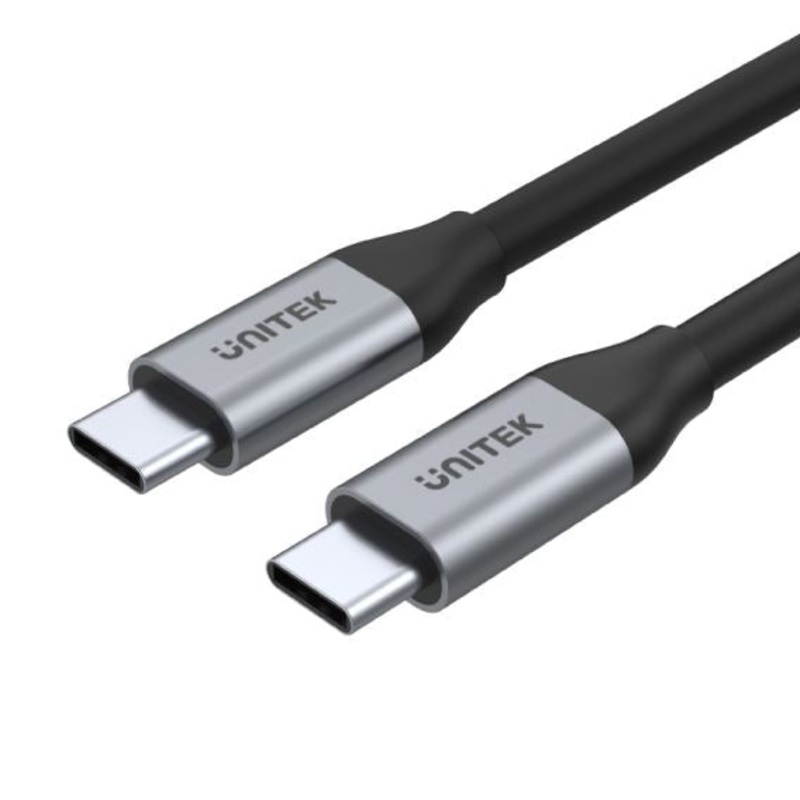 UNITEK 1m USB-C to USB-C 3.1 Gen2 Cable for Syncing & Charging. Supports up to 100W USB PD. Supports up to 4K@6Hz. Up to 10Gbps .Space Grey & Black Colour.