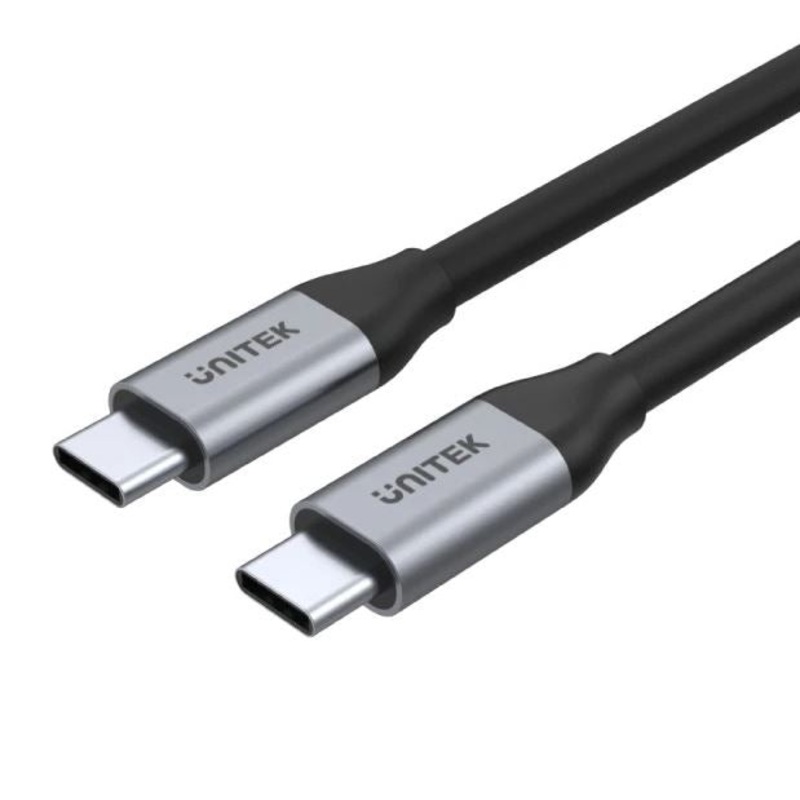 UNITEK 2m USB-C to USB-C 3.1 Gen1 Cable for Syncing & Charging. Supports up to 100W USB PD. Supports up to 4K@60Hz. Up to 5Gbps Space Grey & Black Colour.