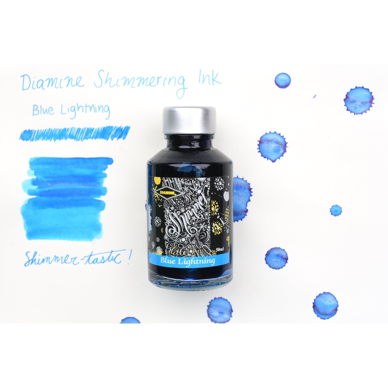 Diamine Shimmer Ink – Blue Lightning – 50mL