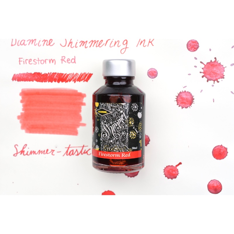 Diamine Shimmer Ink – Firestorm Red – 50mL