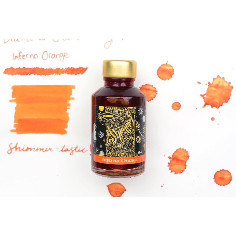 Diamine Shimmer Ink – Inferno Orange – 50mL