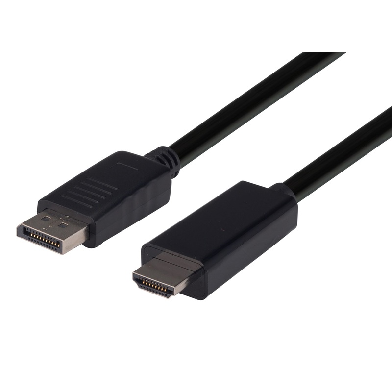 DYNAMIX 3m DisplayPort Source to HDMI 2.0 Monitor Directional Cable. Max Res: 4K@60Hz (3840×2160)