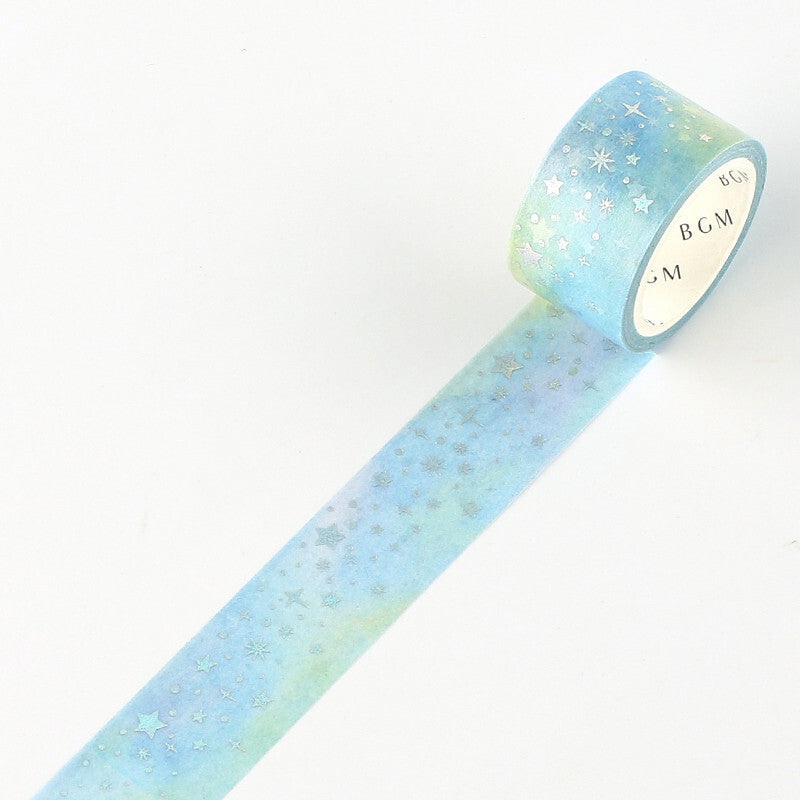 BGM Washi Tape – Light Blue Sky of Stars