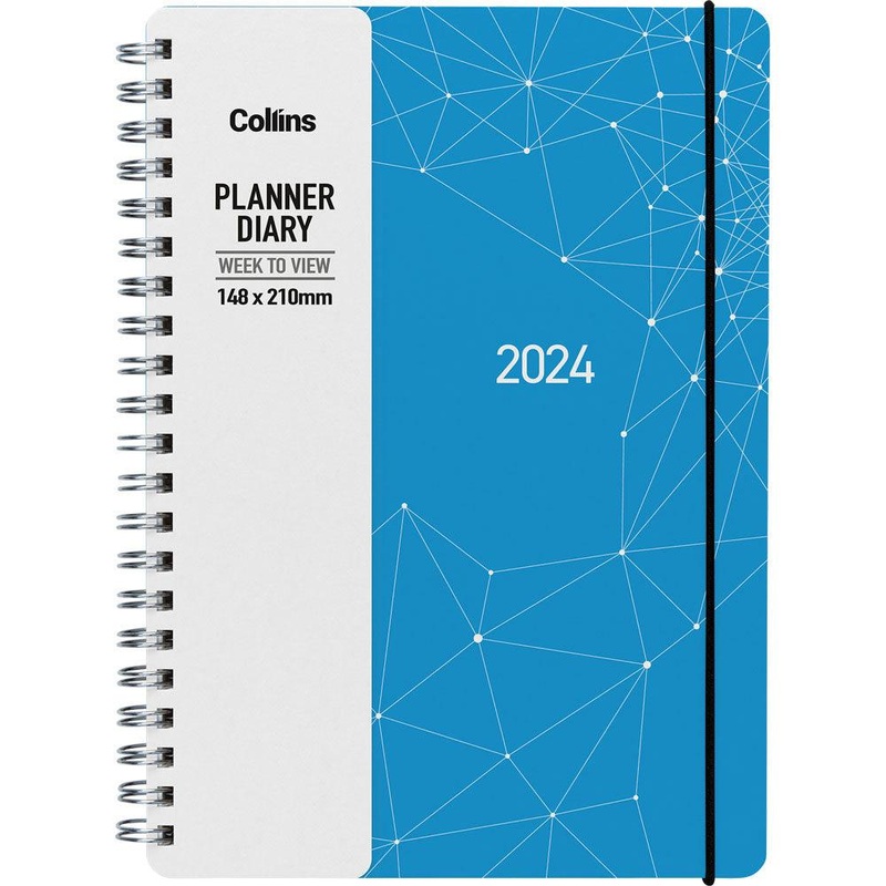 Collins Fascinate A53 Week To View Diary Sky Blue Wiro Even Year