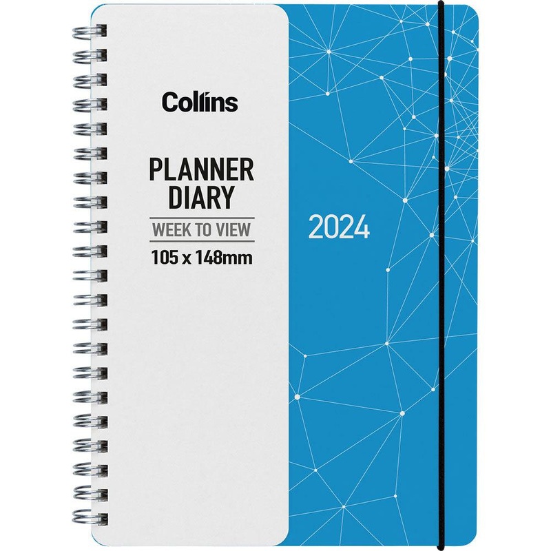 Collins Fascinate Pocket Week To View Diary Sky Blue Wiro Even Year