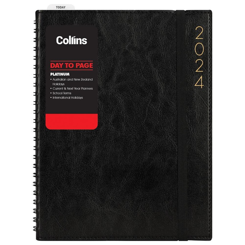 Collins Platinum A41 Day To Page Diary Black Wiro Even Year