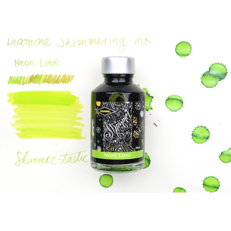 Diamine Shimmer Ink – Neon Lime – 50mL