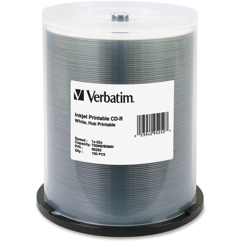 100pk CD-R Spindle IJ Printable