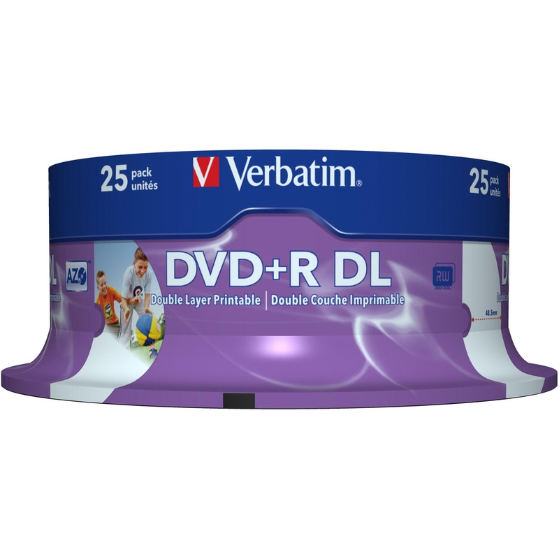 DVD+R DL 8.5GB 25Pk WHT Wide IJ 8x