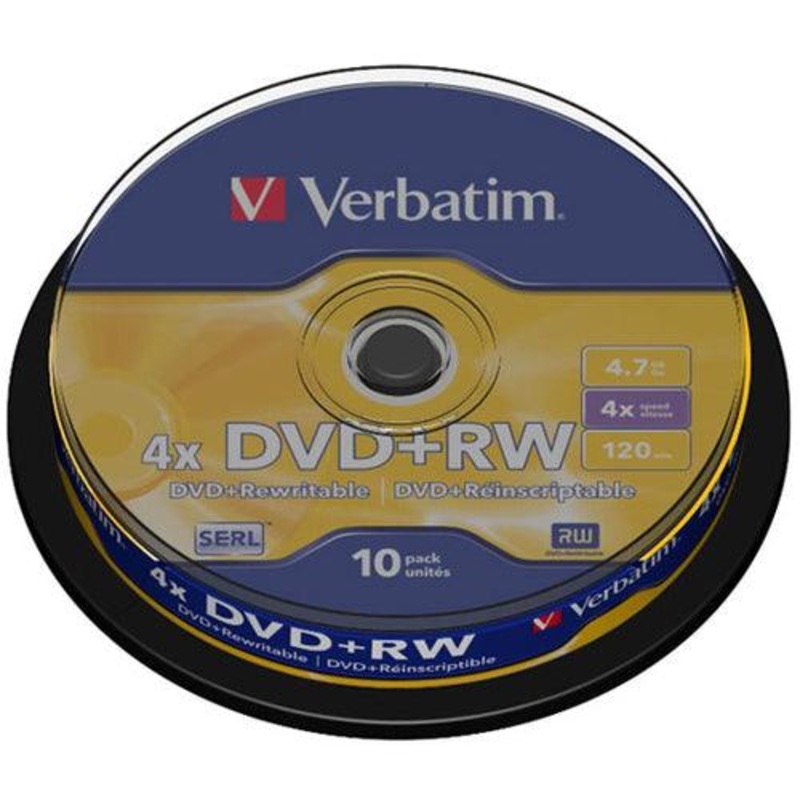 DVD+RW 4.7GB 10Pk Spindle 4X