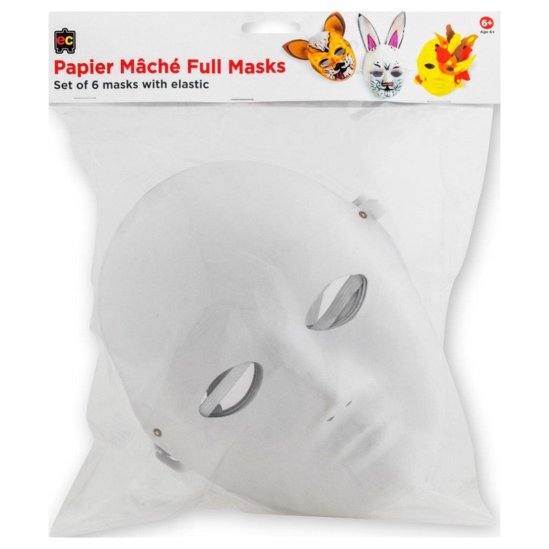 EC Papier Mache Full Masks Pack 6