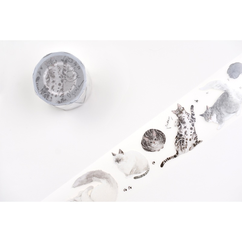 Some Sort of Fern Matte PET Tape – Cat – Gray Scale