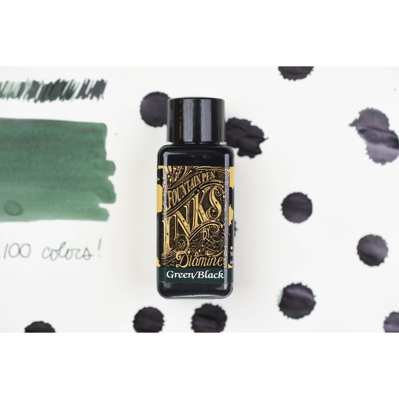 Diamine Fountain Pen Ink – Green/Black – 30mL