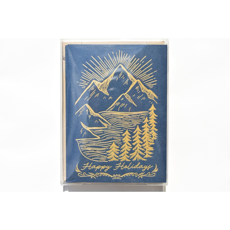 Holiday Mountainscape Foil Greeting Card