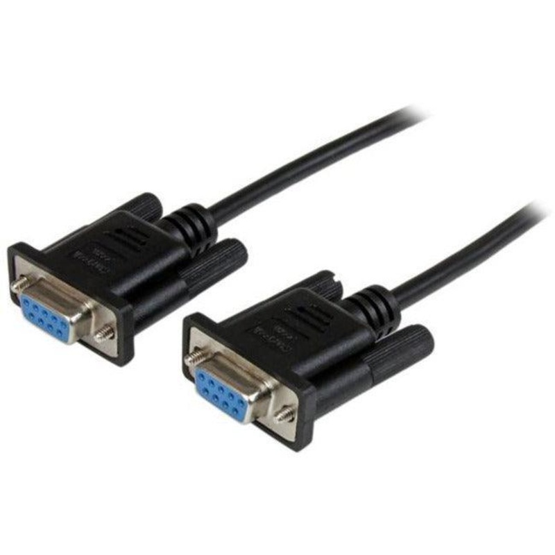 1m Black DB9 RS232 Null Modem Cable FF