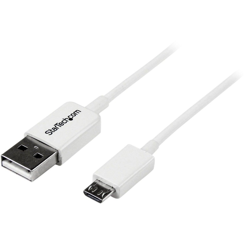 1m White Micro USB Cable – A to Micro B