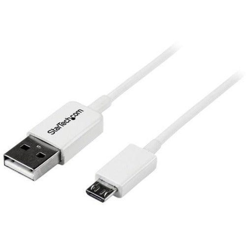 2m White Micro USB Cable – A to Micro B