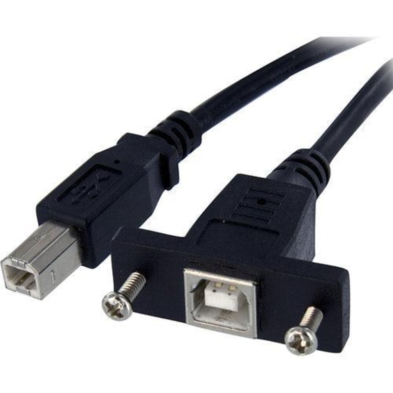 3 ft Panel Mount USB Cable B to B – F/M