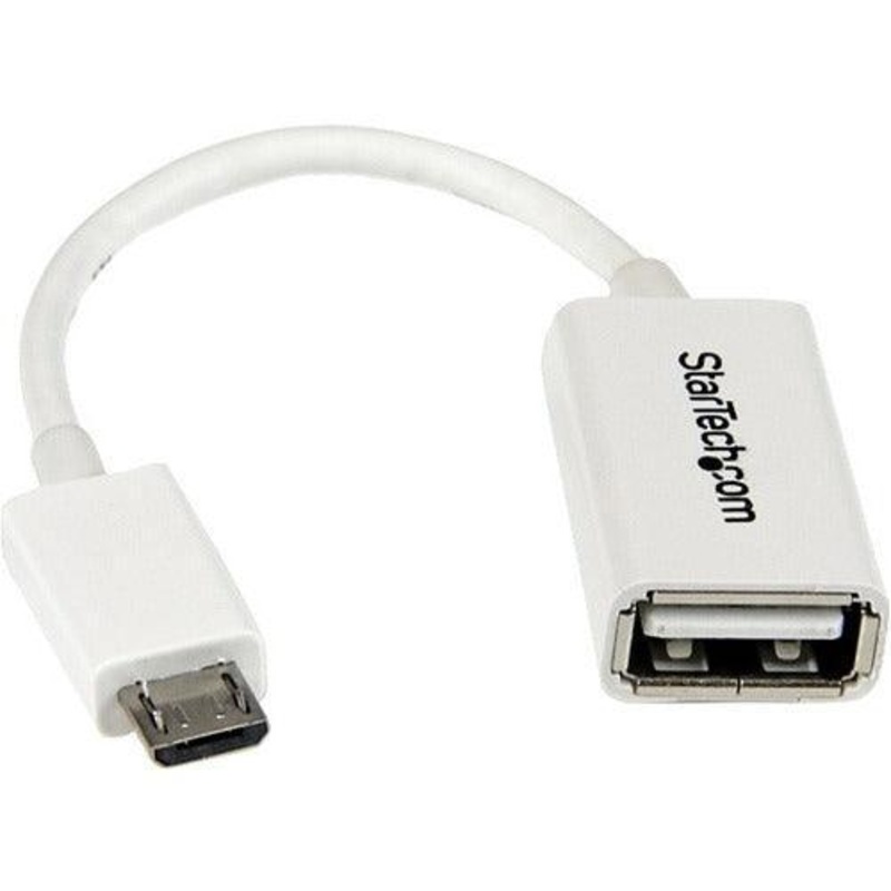 5in White Micro USB to USB OTG Adapter