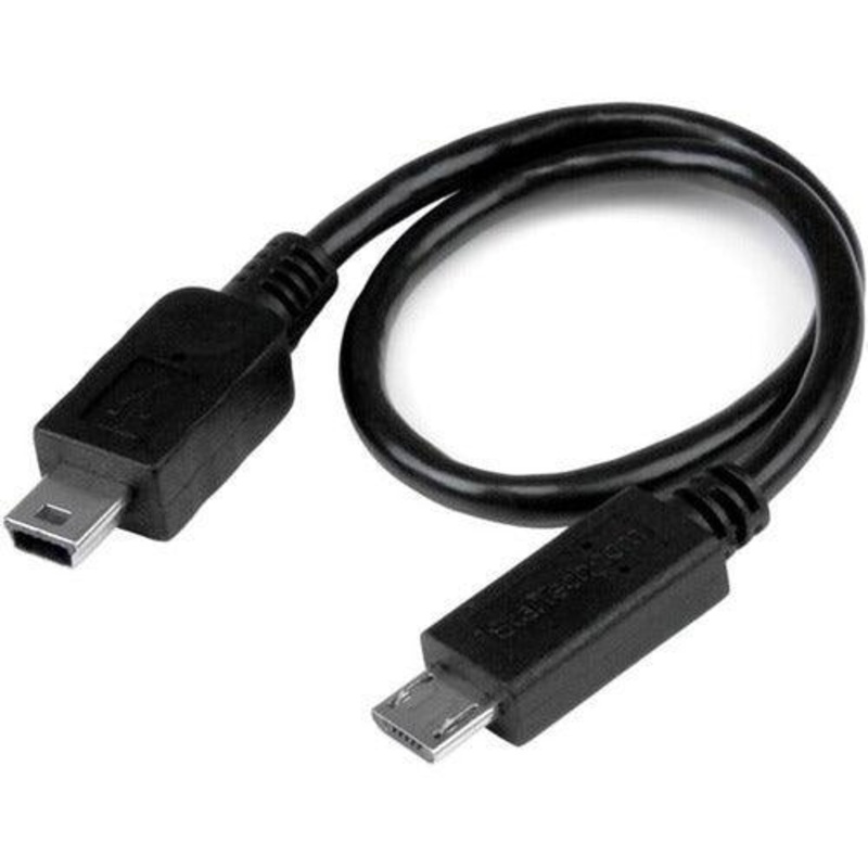 8in Micro USB to Mini USB OTG Cable M/M