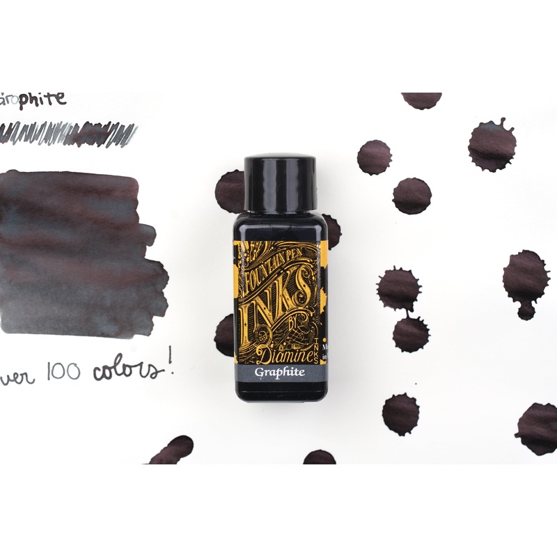 Diamine Fountain Pen Ink – Graphite – 30mL