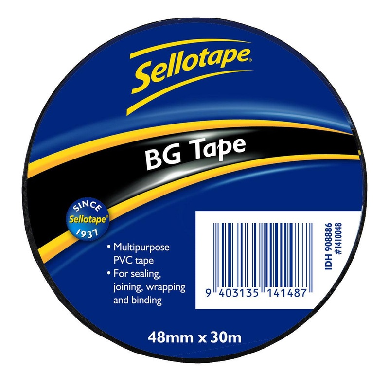 Sellotape 1410 BG Tape Black 48mmx30m