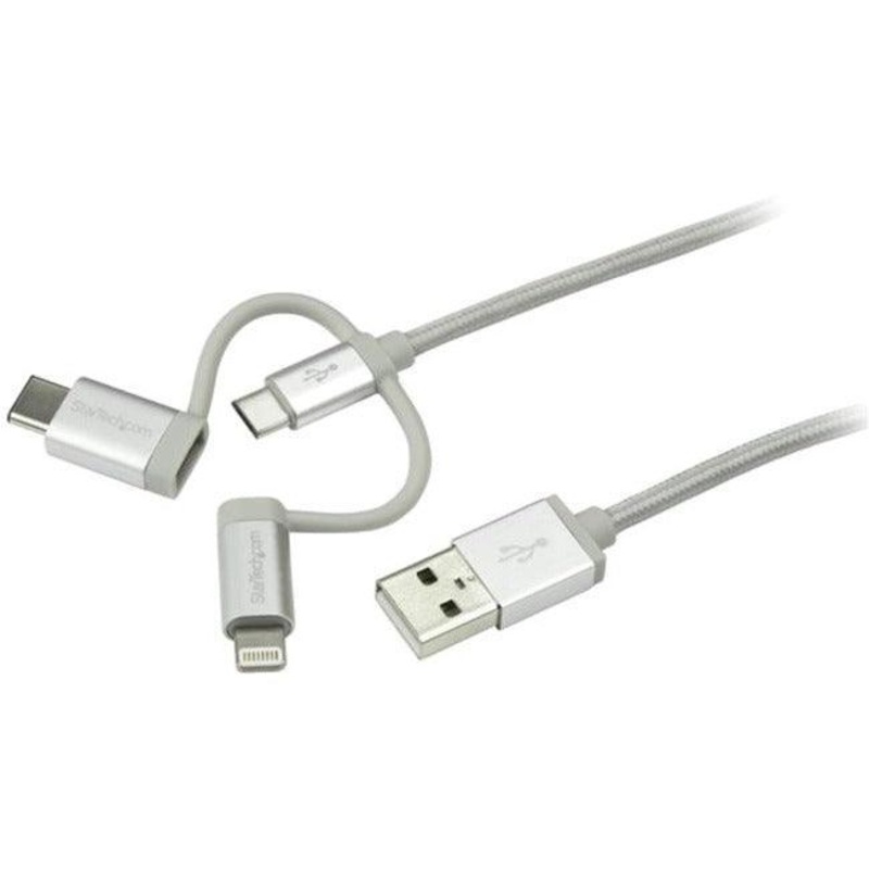 1m Lightning USB-C Micro-B to USB Cable